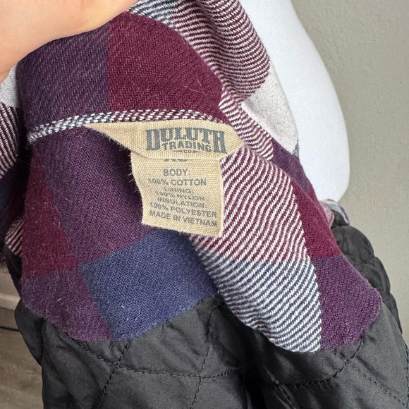 Duluth Purple White Checkered Workwear Utility Boxy Field Barn Jacket Women’s XS - Picture 7 of 8